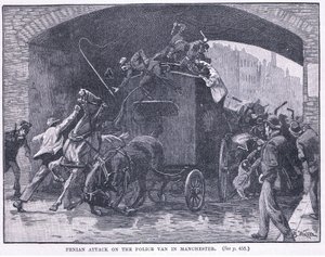 Penian aanval op de politiewagen in Manchester 1867 AD door William Barnes Wollen